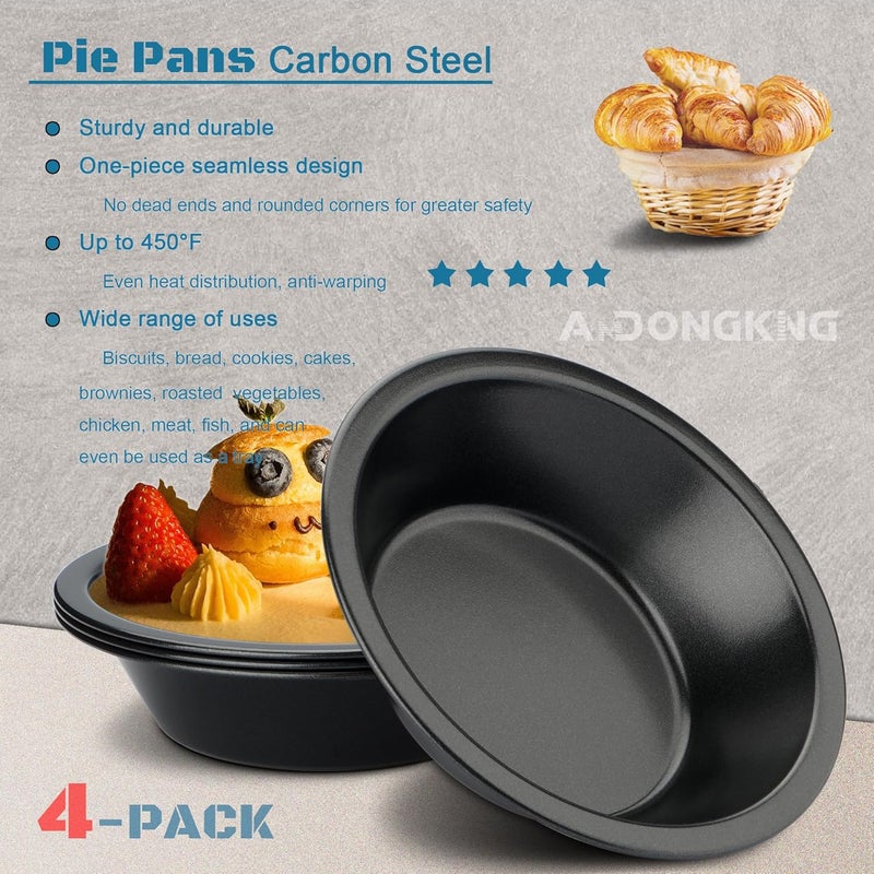 AmDONGKING 5 inch Pie Tin, 4 Pack Small Pie Pan for Oven and Instant Pot Baking - Image 4